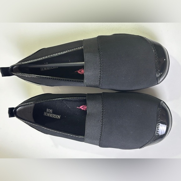 NWT Ros Hommerson Carol Black Patent Trim Slip On Casual Comfort Flats 6.5M - Picture 5 of 9